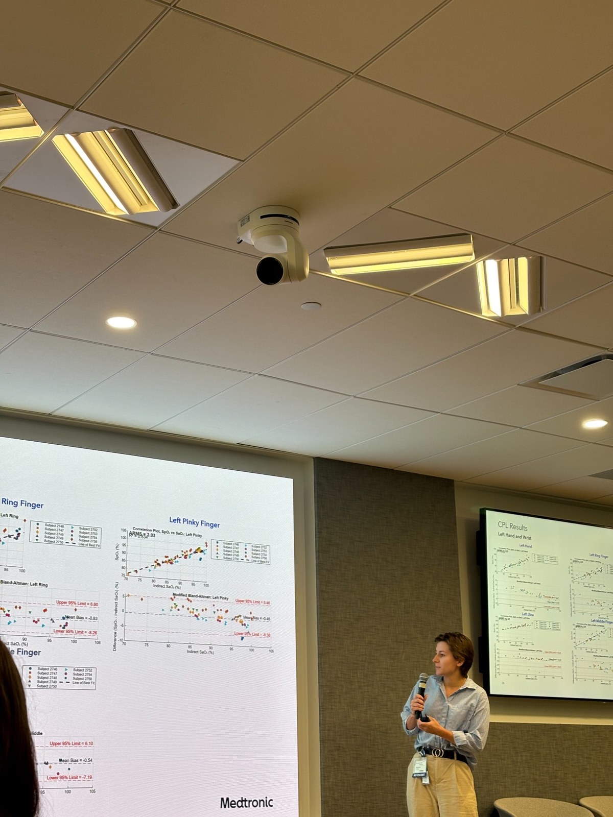 Amanda presenting engineering work at Medtronic
